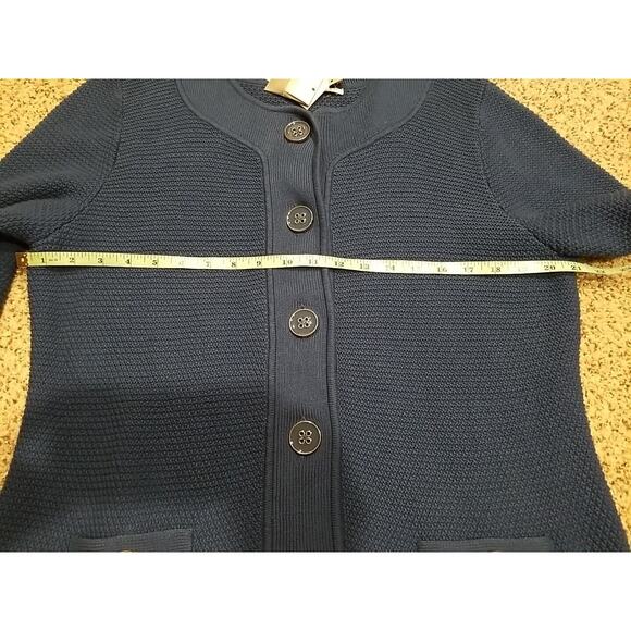Charter Club Women's Size XL Blue Cardigan Cotton Blend Sweater Buttons‎ Pockets - Picture 8 of 10